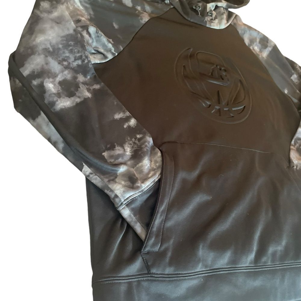 AND1 Hoodie Black and Grey Tie Dye Pullover Hoodie Raised Logo Mens Large - Picture 4 of 11